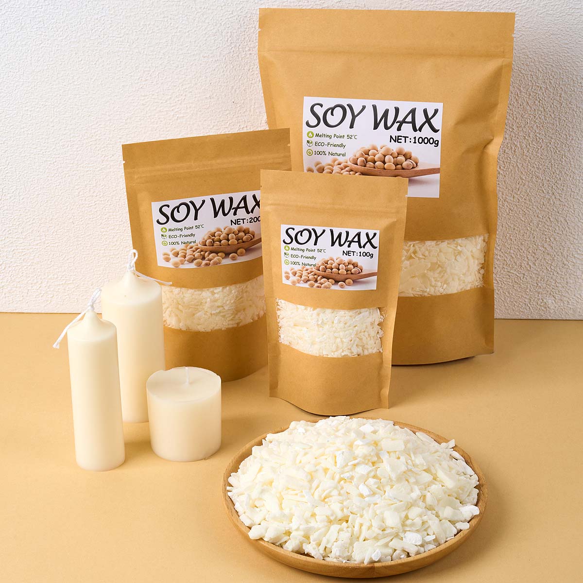 Candle Supplies Tins - Cera de soja blanca pura de